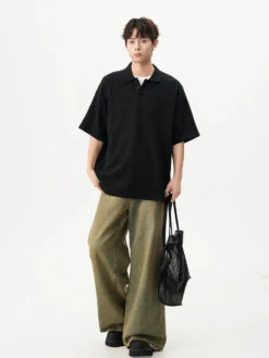 Textured Knit Short Sleeve Polo Shirt 25 Textured Knit Short Sleeve Polo Shirt -Modern Wear Shop c297f5f2a1270d98b9d9081045747719