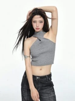 Twist Halter Neck Ribbed Crop Top 23 Twist Halter Neck Ribbed Crop Top -Modern Wear Shop c344e0e53e9da27c1c2d07d556e90ab1