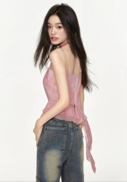 Asymmetric Layered Ruffle Spaghetti Strap Tie Dye Cami Top -Modern Wear Shop c35feb5c0df78b77b4879f360c3617e8