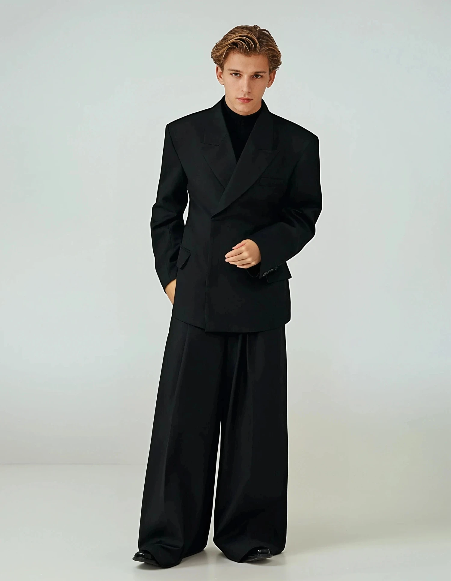 Structured Boxy Double-Breasted Hidden Button Blazer 6 Structured Boxy Double-Breasted Hidden Button Blazer - Image 6