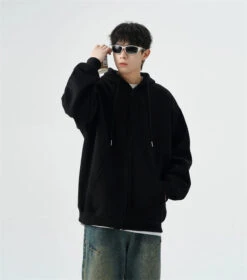 Oversized Zip-Up Sweatshirt Hoodie With Drop Shoulders -Modern Wear Shop c3ea39143da5653d2e334b56f5a19197