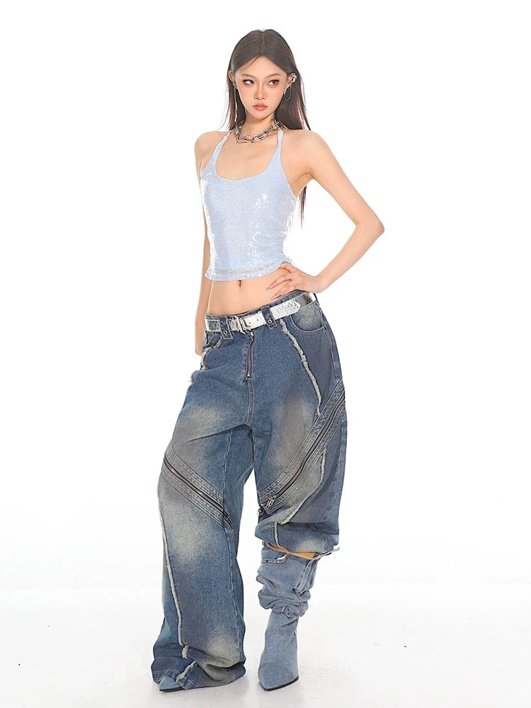 Sequin Halter Low-Cut Crop Top 15 Sequin Halter Low-Cut Crop Top - Image 15