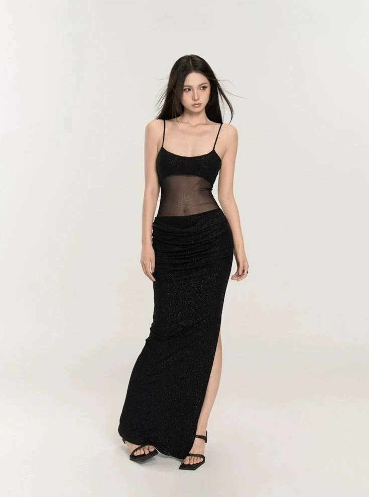 Sequin Mesh Bodice Sleeveless Maxi Dress 11 Sequin Mesh Bodice Sleeveless Maxi Dress - Image 11