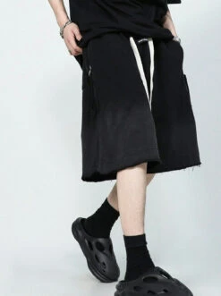 Drawstring Waist Raw Hem Longline Shorts -Modern Wear Shop c4534fa01a24c7e818bc86372aedd7fe