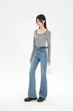 Skinny Denim Semi-Flare Jeans With Faded Wash -Modern Wear Shop c4bd99ffdcd4c0d7d40285654214c40e