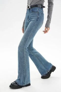 Skinny Denim Semi-Flare Jeans With Faded Wash -Modern Wear Shop c4cff36137179a6227e12c30445c5d39