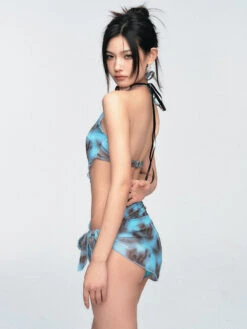 Tie-Dye Halter Neck Bikini With Wrap Skirt 9 Tie-Dye Halter Neck Bikini With Wrap Skirt -Modern Wear Shop c4e553d6b921992337a7da76882315ce