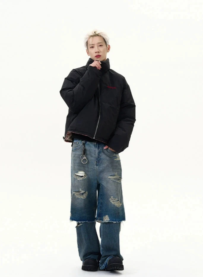 Reversible Plaid Puffer Zip Jacket 10 Reversible Plaid Puffer Zip Jacket - Image 10