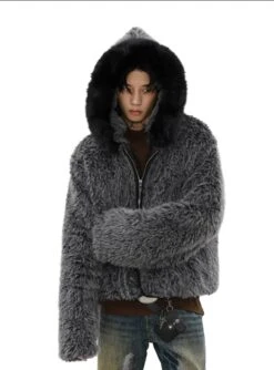 Faux Fur Oversized Hooded Zip Jacket -Modern Wear Shop c5ed47b47e610783d58a27cf55e56887