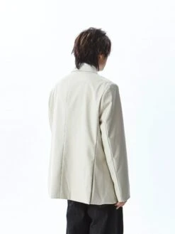 Double Breasted Structured Shoulder Blazer With Wide Lapel -Modern Wear Shop c66be0830c60603c9e742ed5ed2f94a2