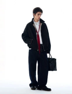 Oversized Houndstooth Reversible Zip Jacket With Elastic Trim 27 Oversized Houndstooth Reversible Zip Jacket With Elastic Trim -Modern Wear Shop c701a5ad7809cc0ab09239736d58eabb