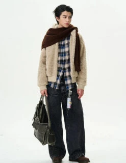 Mid-Crop Sherpa Hooded Zip Jacket -Modern Wear Shop c7294d245720ade46d54f6c225a065f0