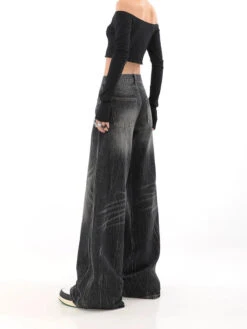 Wide-Leg Denim Vintage Wash Jeans -Modern Wear Shop c738a626c198c718e69dca4dadbdbf3b