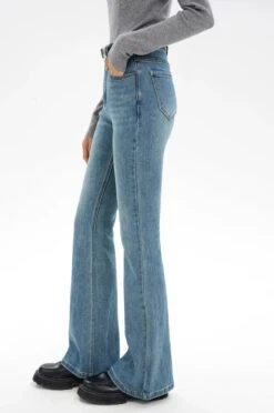 Skinny Denim Semi-Flare Jeans With Faded Wash -Modern Wear Shop c7430222954b950b461adb5ff98e15c8