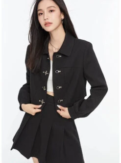 Boxy Collared Crop Jacket With Fireman Buckles And Mini Skirt Two-Piece Set 17 Boxy Collared Crop Jacket With Fireman Buckles And Mini Skirt Two-Piece Set -Modern Wear Shop c7a121a4495731a7c8b757007e4f49b4