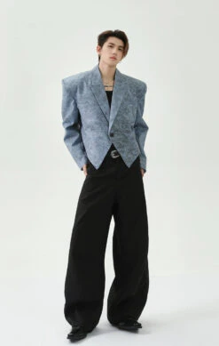 Asymmetric Hem Abstract Print Single-Breasted Boxy Blazer -Modern Wear Shop c7cd39b5c167e06e6bd074bd1638b0eb