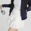 Tier Pleated Layered Tennis Skirt With High Waistband