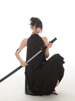 Backless Halter Neck Top And Flare Maxi Skirt Two-Piece Set -Modern Wear Shop c845faf07340ac357360e93c824f404f f73182a2 54ee 4690 964d 410a23b547d6