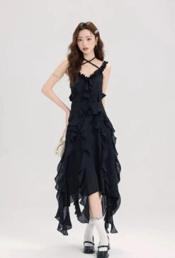 Ruffled Asymmetric Hemline Sleeveless Dress 12 Ruffled Asymmetric Hemline Sleeveless Dress -Modern Wear Shop c89faca62d8e3dbe5a5e9811d0139d14