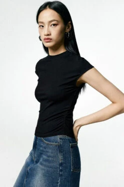 Ruched Side Short Sleeve Baby Tee 38 Ruched Side Short Sleeve Baby Tee -Modern Wear Shop c8c23b657d4c5e03015c4bbd8f6cc241