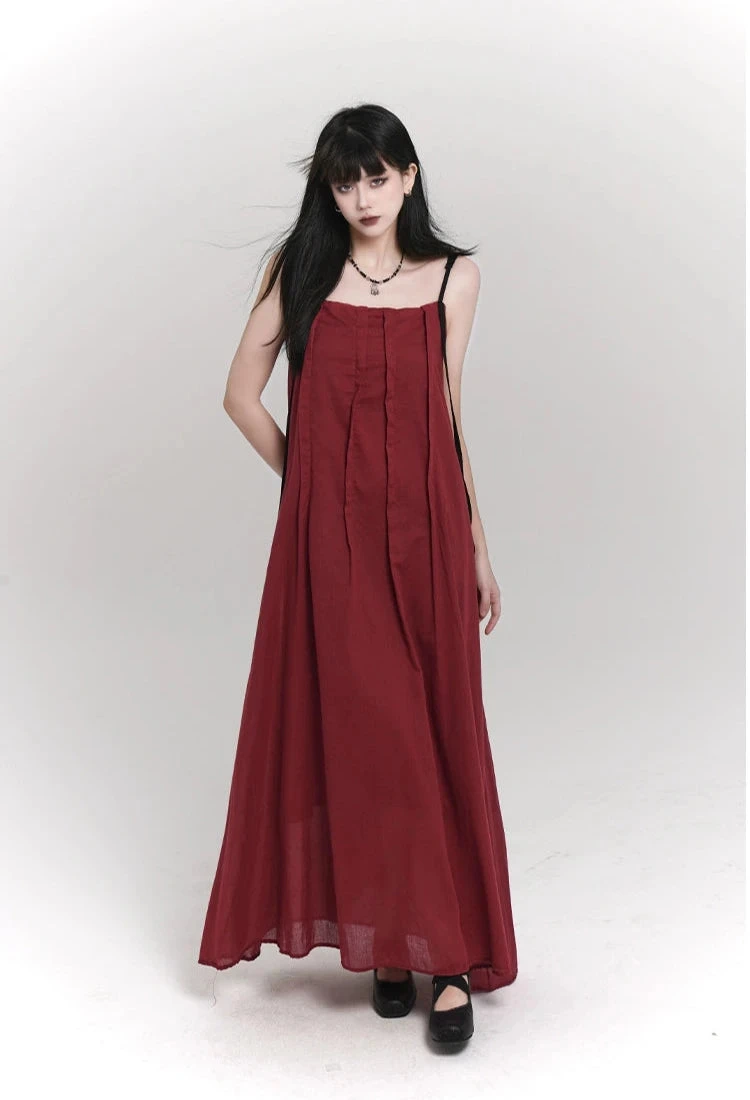 Spaghetti Strap Asymmetrical Hem Maxi Dress 4 Spaghetti Strap Asymmetrical Hem Maxi Dress - Image 4