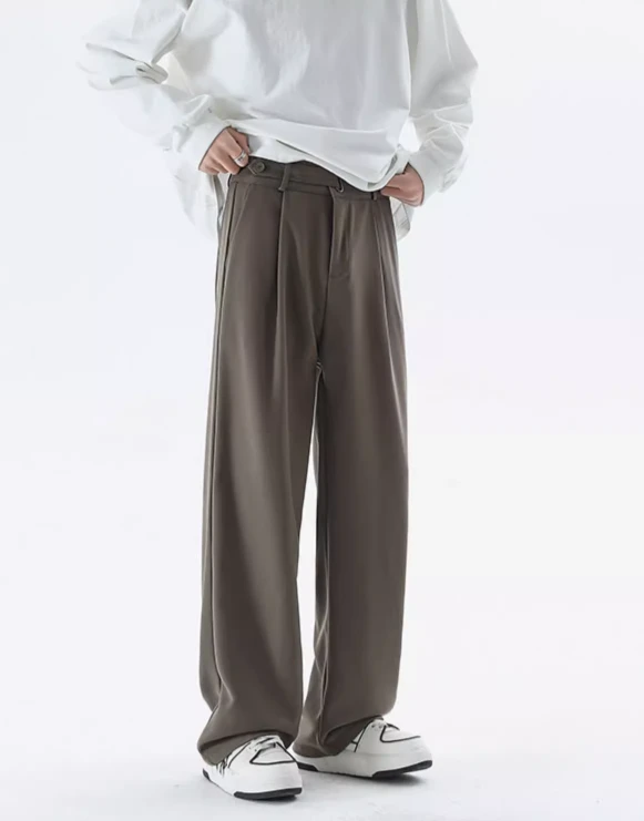 Wide Leg Tailored Lightweight Trousers With Belt Detail 15 Wide Leg Tailored Lightweight Trousers With Belt Detail - Image 15