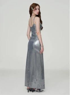 Metallic Sheen Slip Dress With Thigh-High Split 14 Metallic Sheen Slip Dress With Thigh-High Split -Modern Wear Shop c9aebe2584ced0ed639dd6e6758e1376