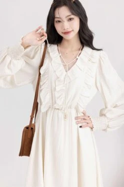 Ruffle Collar Tier Dress -Modern Wear Shop c9b830f5687fe9b1d9e0ca248081990b