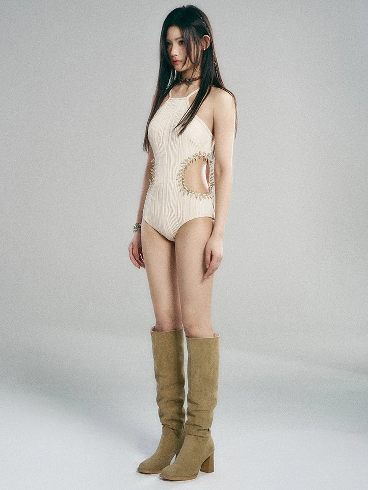 Ribbed One-Piece Swimsuit With Side Cut-Outs 7 Ribbed One-Piece Swimsuit With Side Cut-Outs - Image 7