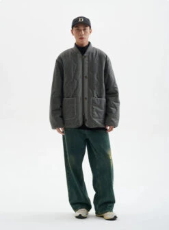 Quilted Drop Shoulder Button Jacket With Front Pockets 25 Quilted Drop Shoulder Button Jacket With Front Pockets -Modern Wear Shop ca75af473a7ec20e7025d9b94d9e44ff