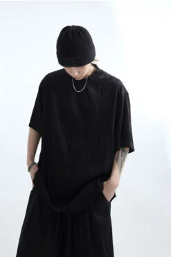 Oversized Wave Textured T-Shirt -Modern Wear Shop caf2ef42d9e515058869b654ad2f10bf