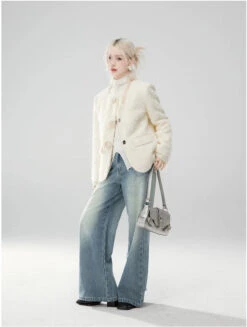 Straight Leg Faded Wash Minimal Jeans -Modern Wear Shop cc0545527177dff22a8885ac3ff36eb3