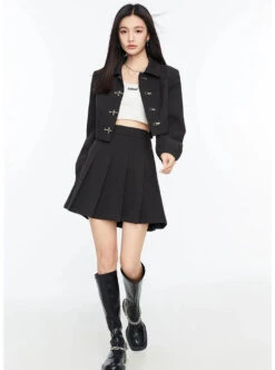 Boxy Collared Crop Jacket With Fireman Buckles And Mini Skirt Two-Piece Set 19 Boxy Collared Crop Jacket With Fireman Buckles And Mini Skirt Two-Piece Set -Modern Wear Shop cc0e6c8ab73b552341f3fff9764e2c5c