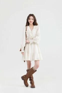 Ruffle Collar Tier Dress -Modern Wear Shop cc4db542096ce875f4847a3486f68a7f