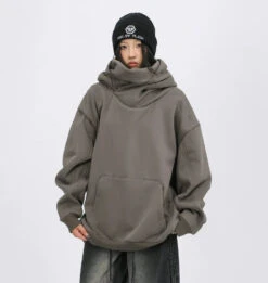 Oversized Drop Shoulder Layered Funnel-Neck Hoodie 14 Oversized Drop Shoulder Layered Funnel-Neck Hoodie -Modern Wear Shop cc99d2279ebb74ef9bad4a9c0fb0c280