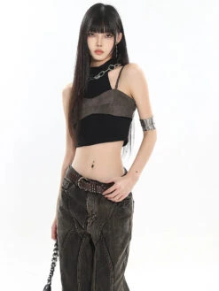Mock Two-Piece Faux Leather Halter Cropped Tank Top -Modern Wear Shop ccc2be4be50f997c7a24734216e02e9c 5a70a66d 75d3 4957 93a1 07eda5eece05
