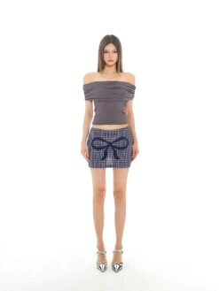 Skinny Off-Shoulder Ruched Crop Top -Modern Wear Shop ce4e07b0cd616dda5187e1f5a334fe2a