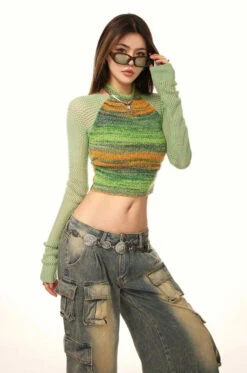 Stripe Halter Neck Crop Knit Sweater 36 Stripe Halter Neck Crop Knit Sweater -Modern Wear Shop cf68e3ff0129ba9cdb7c8c4800b84753