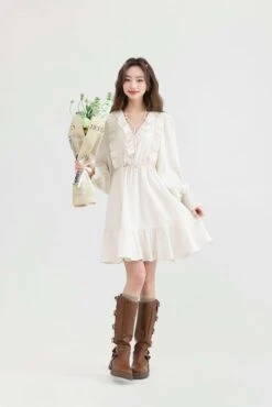 Ruffle Collar Tier Dress -Modern Wear Shop cf7685bb7a39fb5b946796ee0d0dea2e