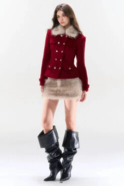 Napoleon Faux Fur Collar Jacket And Mini Skirt Two Piece Set -Modern Wear Shop cf80e4e002929e80cc82e7cb927a346a