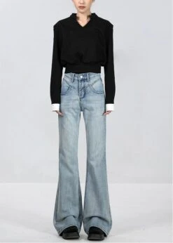 Skinny Flared Denim Jeans With Waist Stitch Detail -Modern Wear Shop cf9a9530f7c7eae61be1b276246b8eef