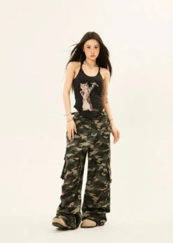 Camouflage Cargo Trousers With Double Side Belt Straps -Modern Wear Shop cf9c31c3a89561c80e49108ced3364dd