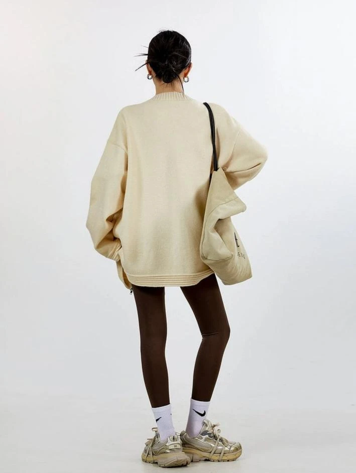 Ribbed Trim Zip-up Cardigan With Button Details 9 Ribbed Trim Zip-up Cardigan With Button Details - Image 9