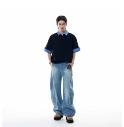 Contrast Plaid Collar Short Sleeve Polo Shirt -Modern Wear Shop d045aa1bc338d80020a5edf9108e4792