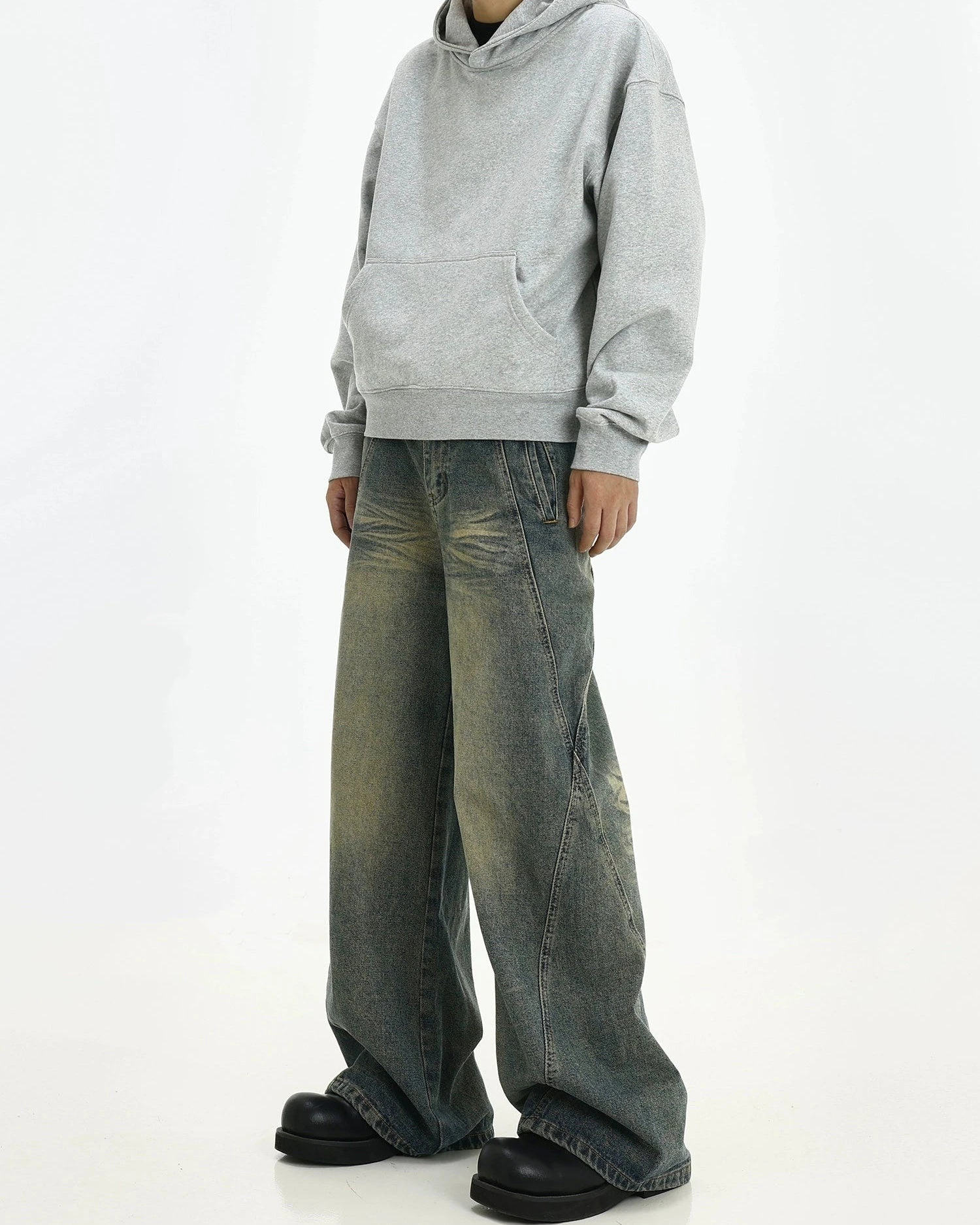 Vintage Wash Straight Leg Denim Jeans 8 Vintage Wash Straight Leg Denim Jeans - Image 8