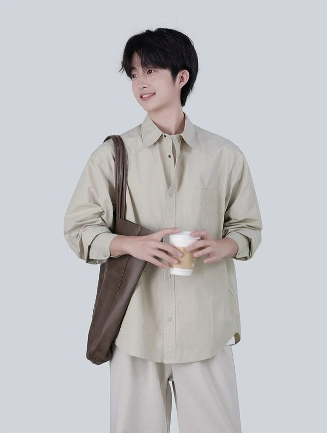 Retro Relaxed Button-Up Shirt With Chest Pocket 2 Retro Relaxed Button-Up Shirt With Chest Pocket - Image 2