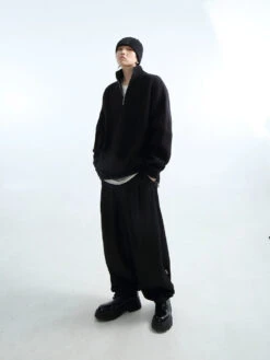 Oversized Half Zip Collar Knit Sweater -Modern Wear Shop d226f1866e36ec47f1aed3a1da5696d5