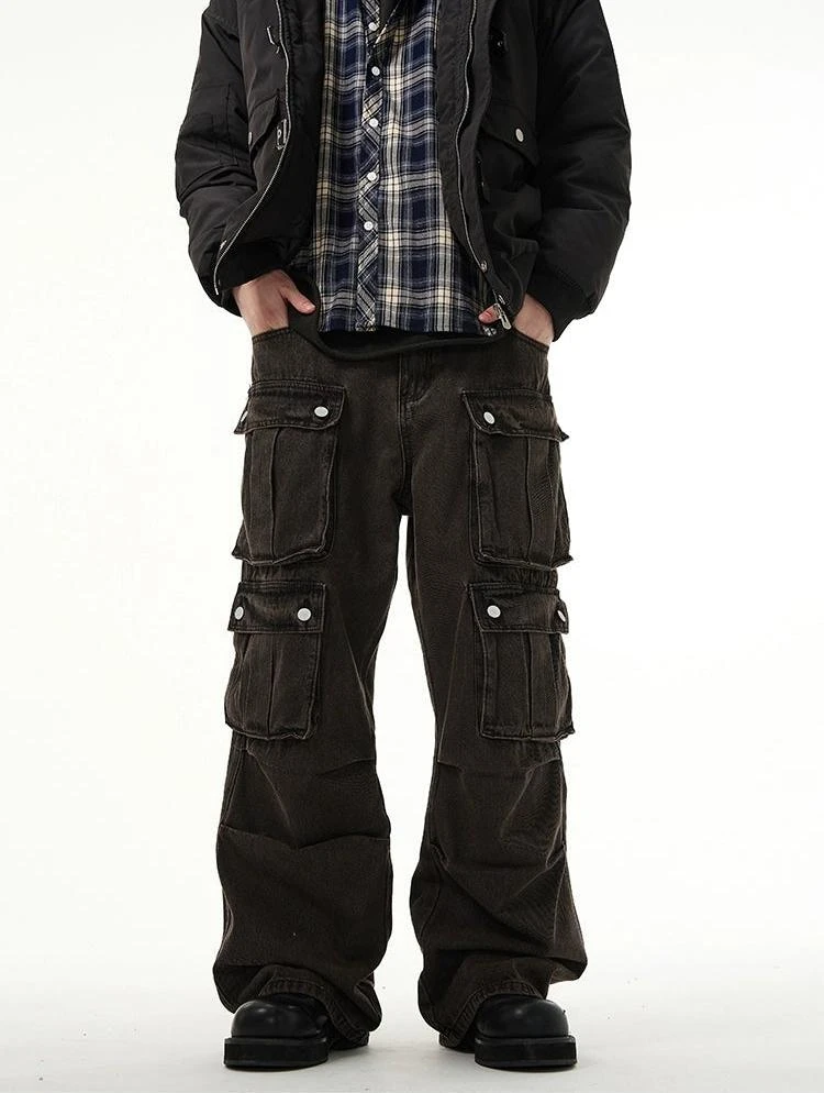 Faded Multi Pocket Denim Pants 8 Faded Multi Pocket Denim Pants - Image 8