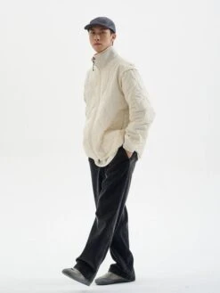 Quilted Zip-Up Jacket With Stand Collar -Modern Wear Shop d2997ecd38f7025f31e62fffb975d21c