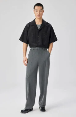 Crinkle Camp Collar Short Sleeve Shirt With Chest Pocket -Modern Wear Shop d2cc7da41e9d07b2c05ba8230e9ce8c0